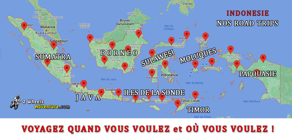 carte de l'indonesie ou nous voyageons