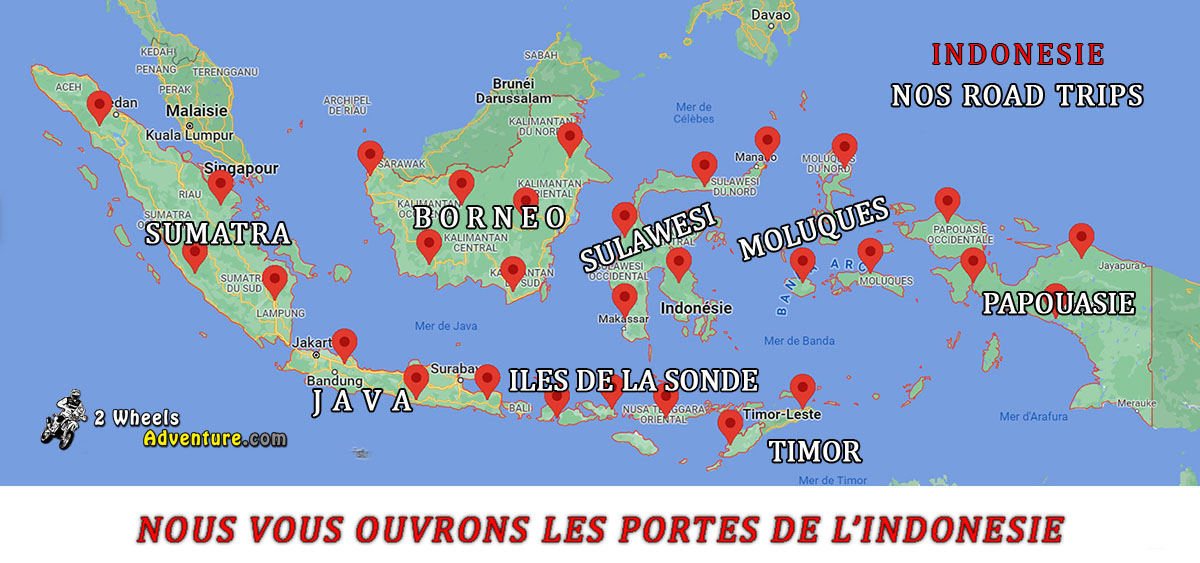 carte de l'indonesie ou nous voyageons